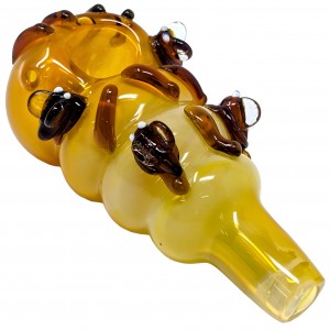 4" Gold Fumed Bee Art Hand Pipe - [ZD154]